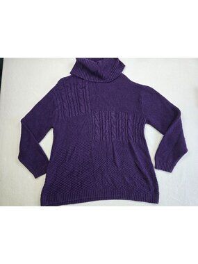 Chicos Size 2 Large Purple Turtleneck Sweater